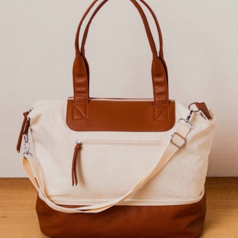 Graf Lantz Carry-On Travel Weekender Made for Alltrue Canvas Vegan Leather NWT